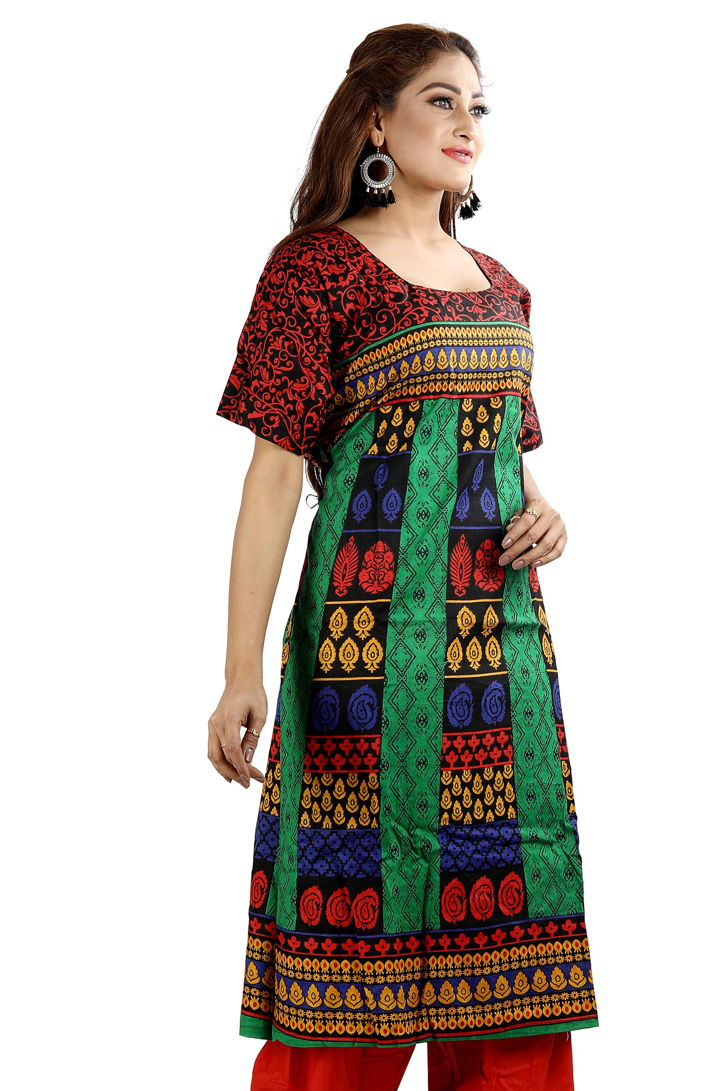 Red Cotton  Salwar kameez Dress Plus Size 54