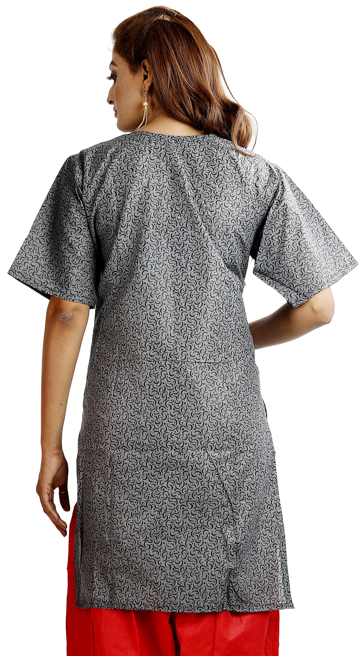 Gray Embroidered Cotton Salwar kameez chest size 44
