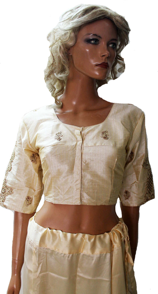 Gold Sari Blouse Choli Top chest Size 36,38,40 Wedding Party Wear