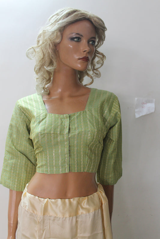 Green Printed  Designer Sari Blouse Choli Top  Chest Size 40