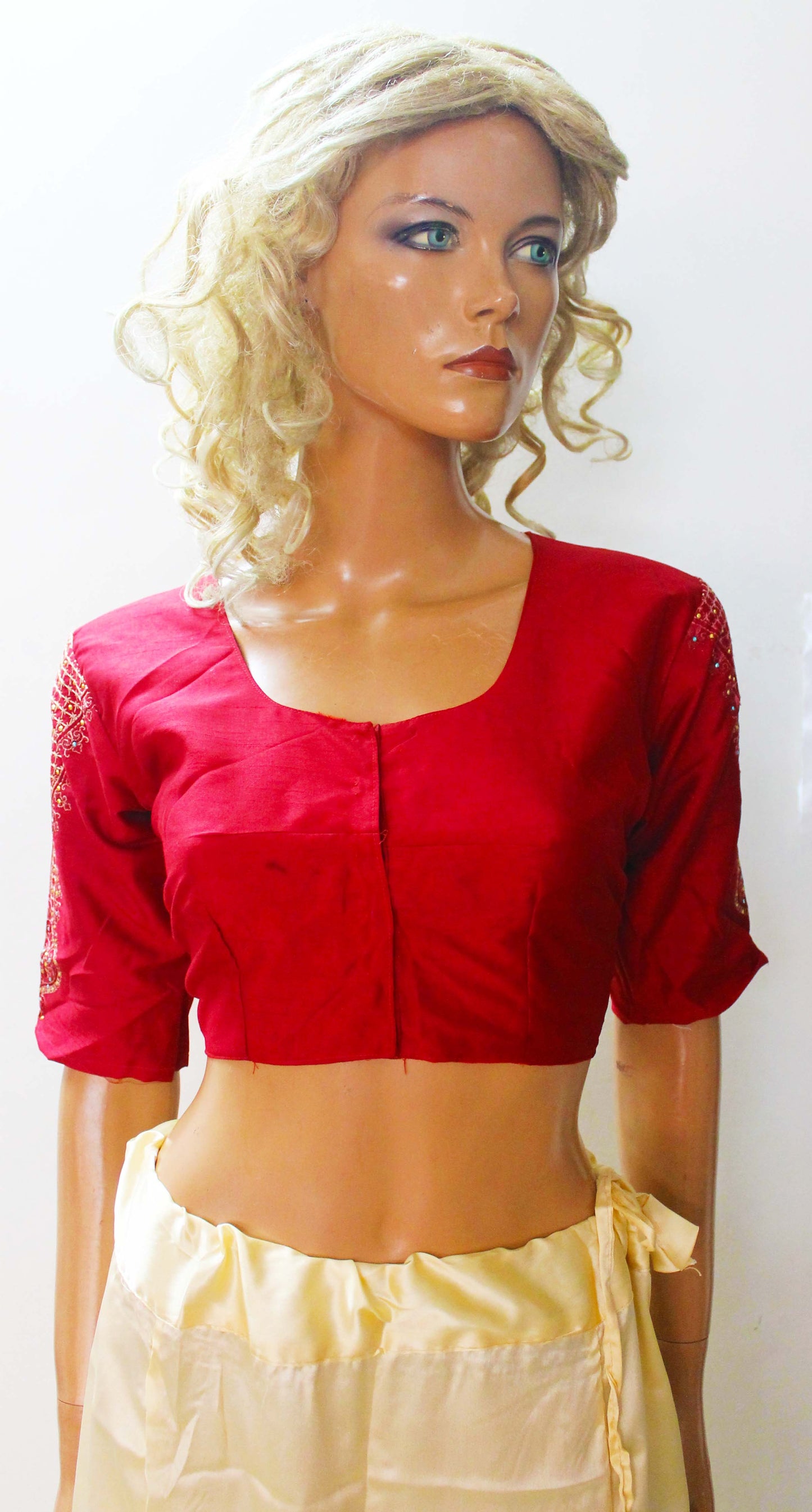 Red  Designer Sari Blouse Choli Top  Chest Size 38
