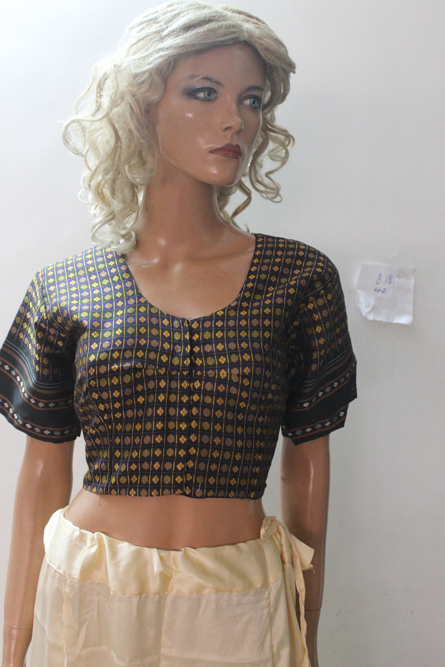 Black Designer Sari Blouse Choli Top  Chest Size  42