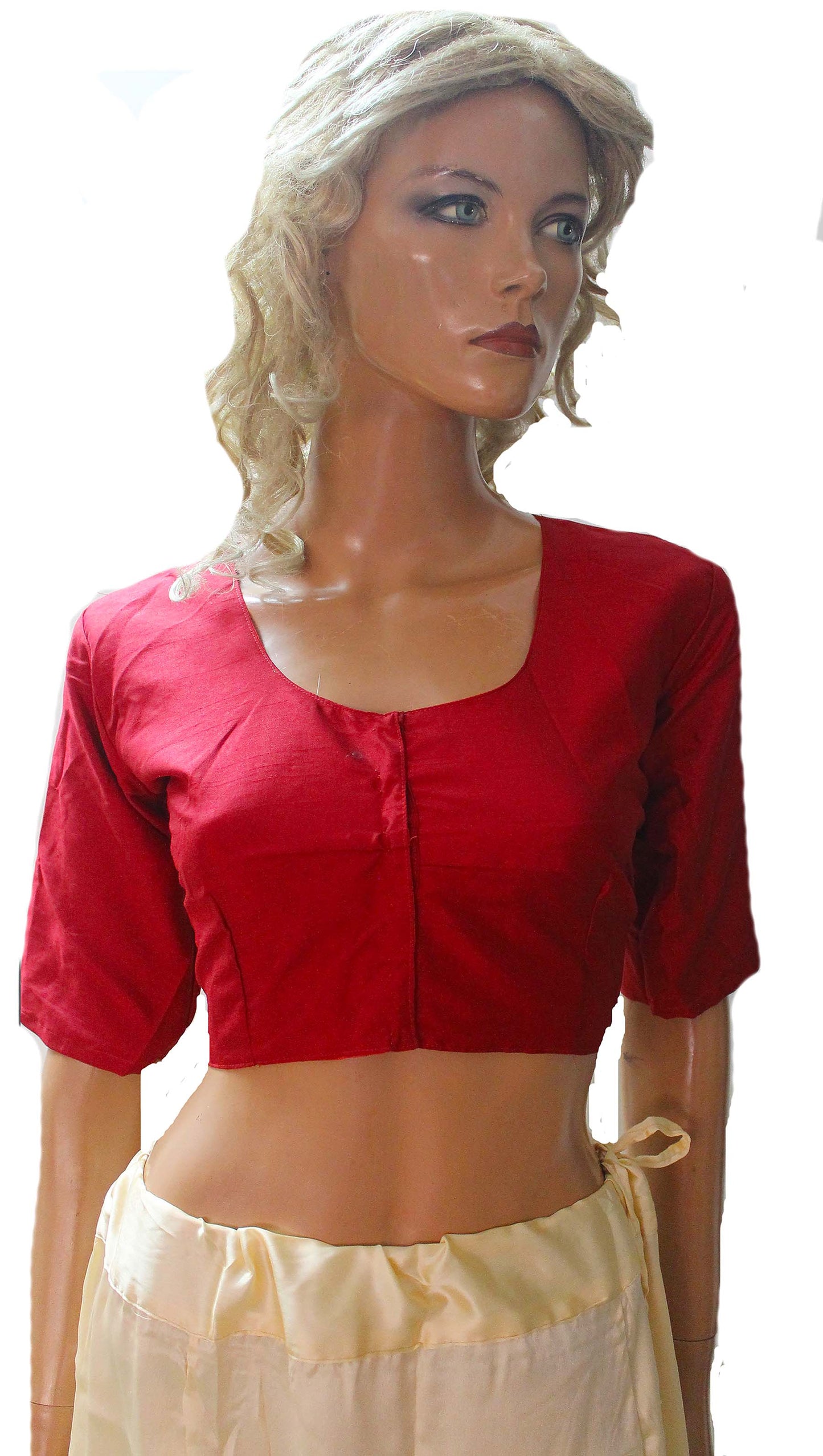 Red Silk Sari Blouse Chest size 38