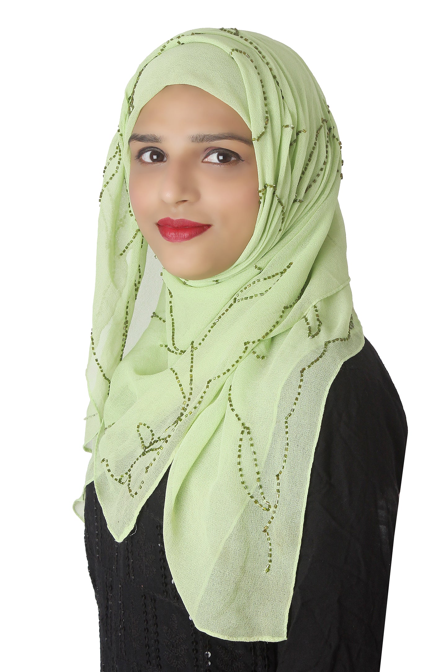 Wholesale Lot of 10 Beaded Hijabs Wedding party Wear Square Scarf