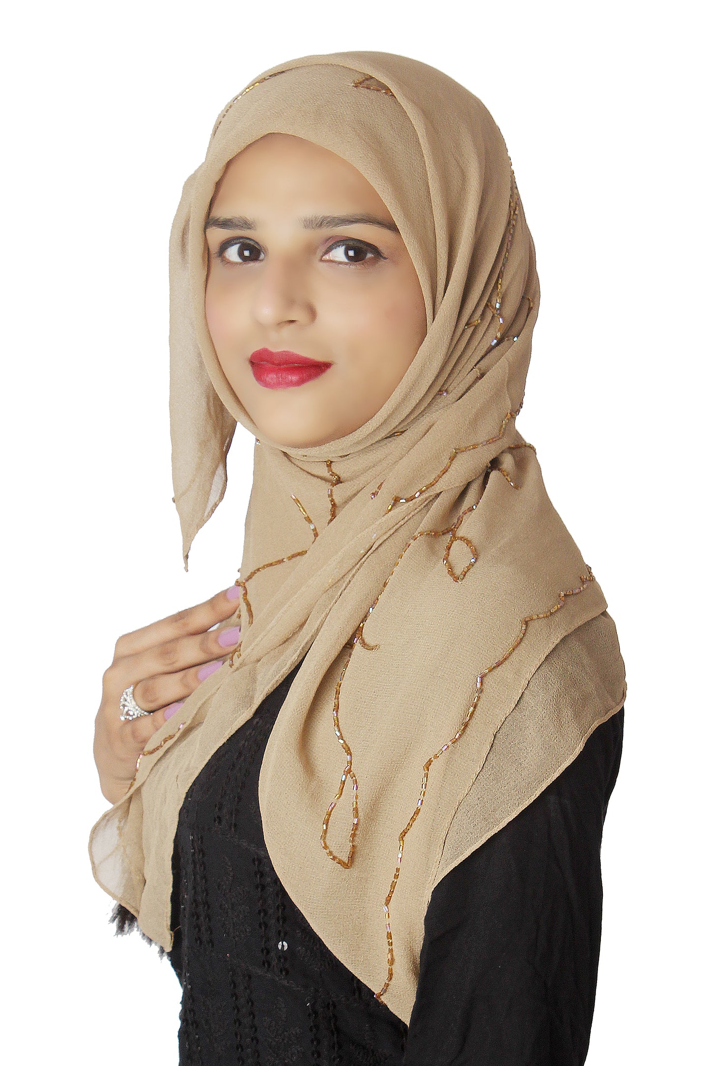 Wholesale Lot of 10 Beaded Hijabs Wedding party Wear Square Scarf
