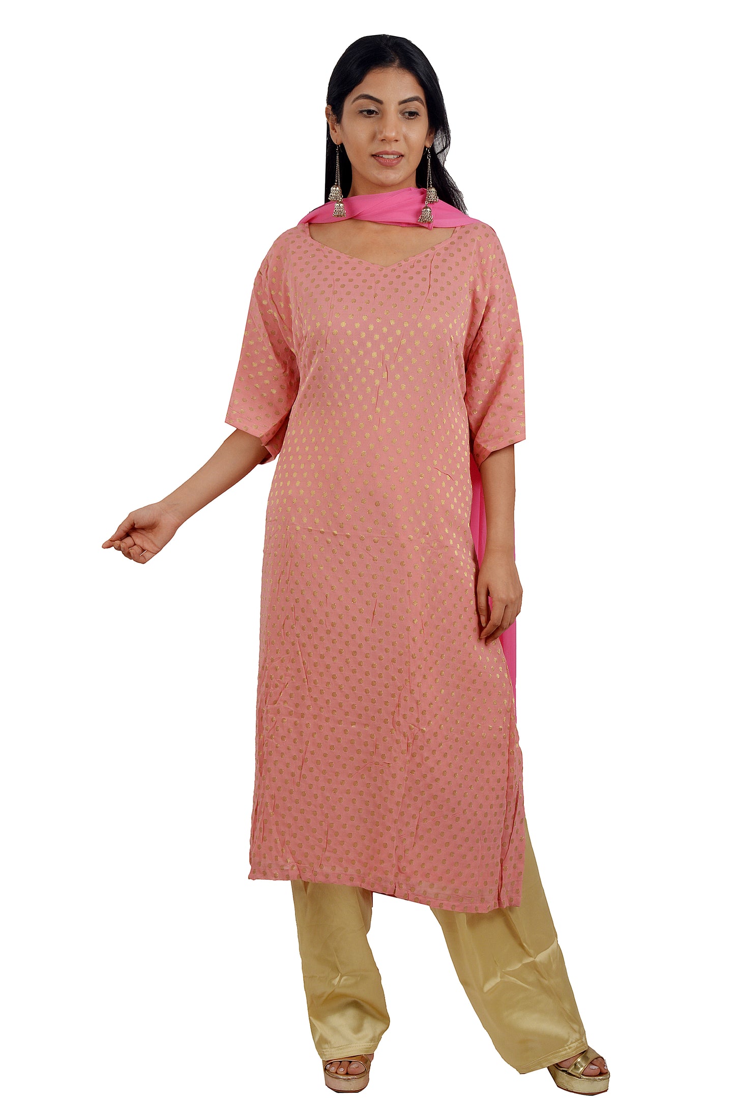 Pink Salwar kameez Dress Plus Size 56