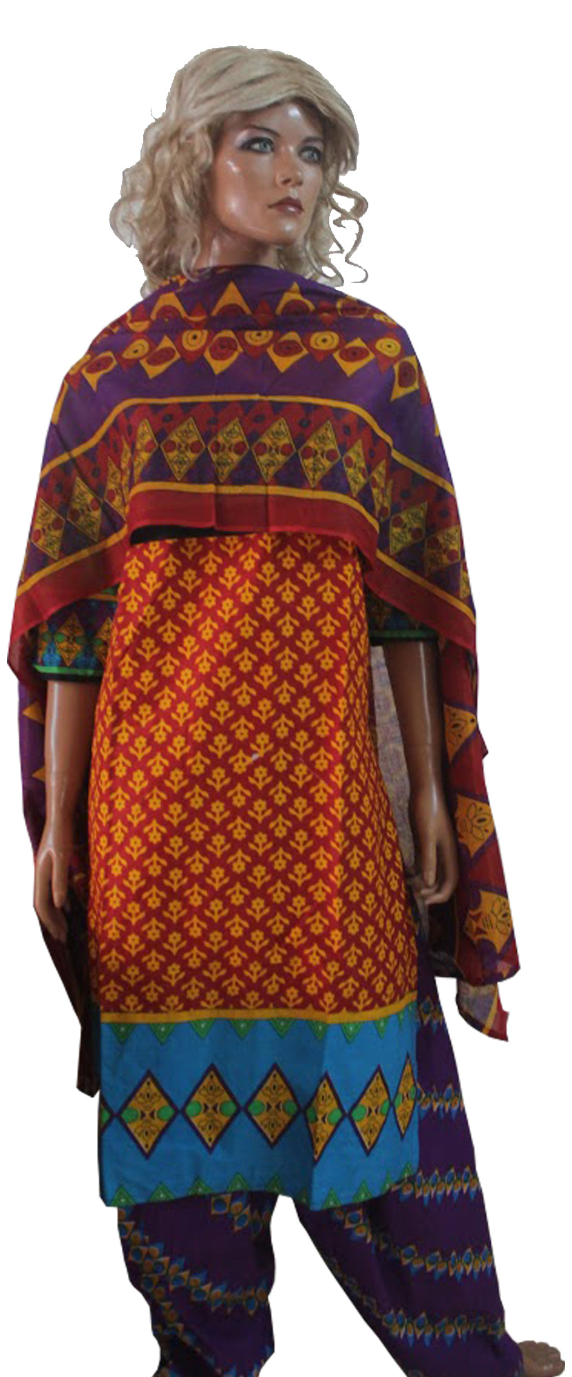 Orange Cotton Salwar kameez Chest size 46