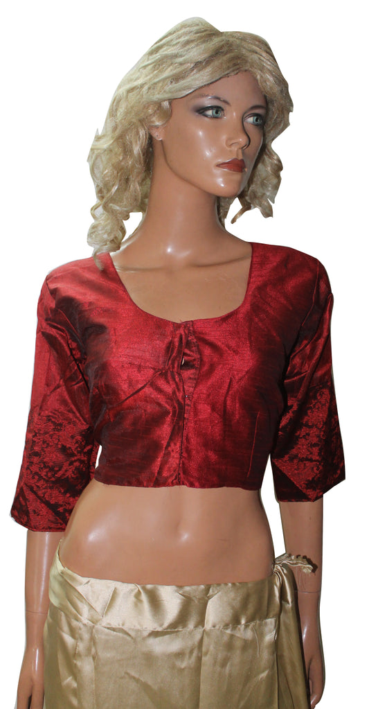 Red Silk Saree Indian Sari Choli Blouse Crop Top Chest  36,38,40,