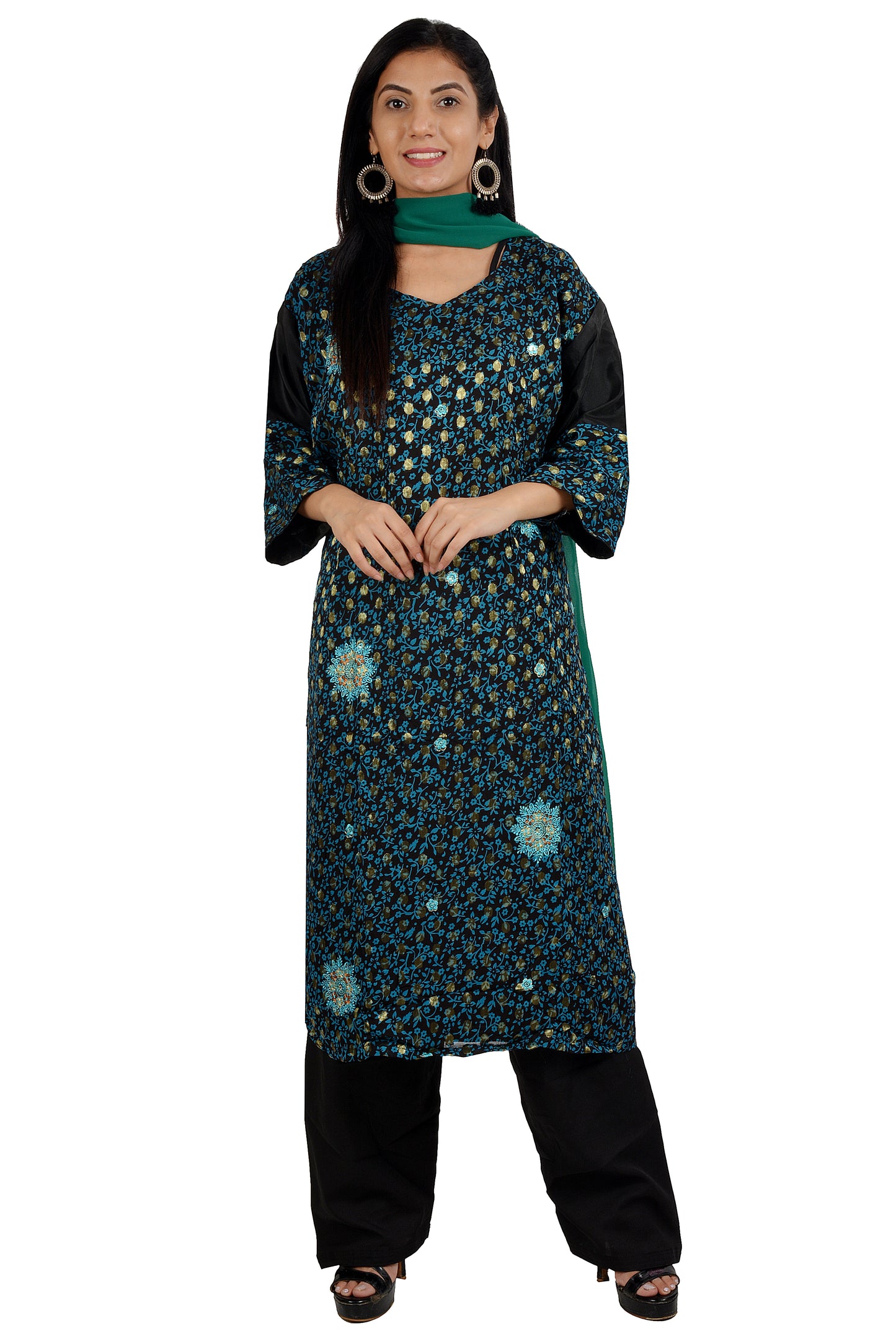 Green  Indian Wedding party wear Formal Salwar kameez Dress Plus Size 56