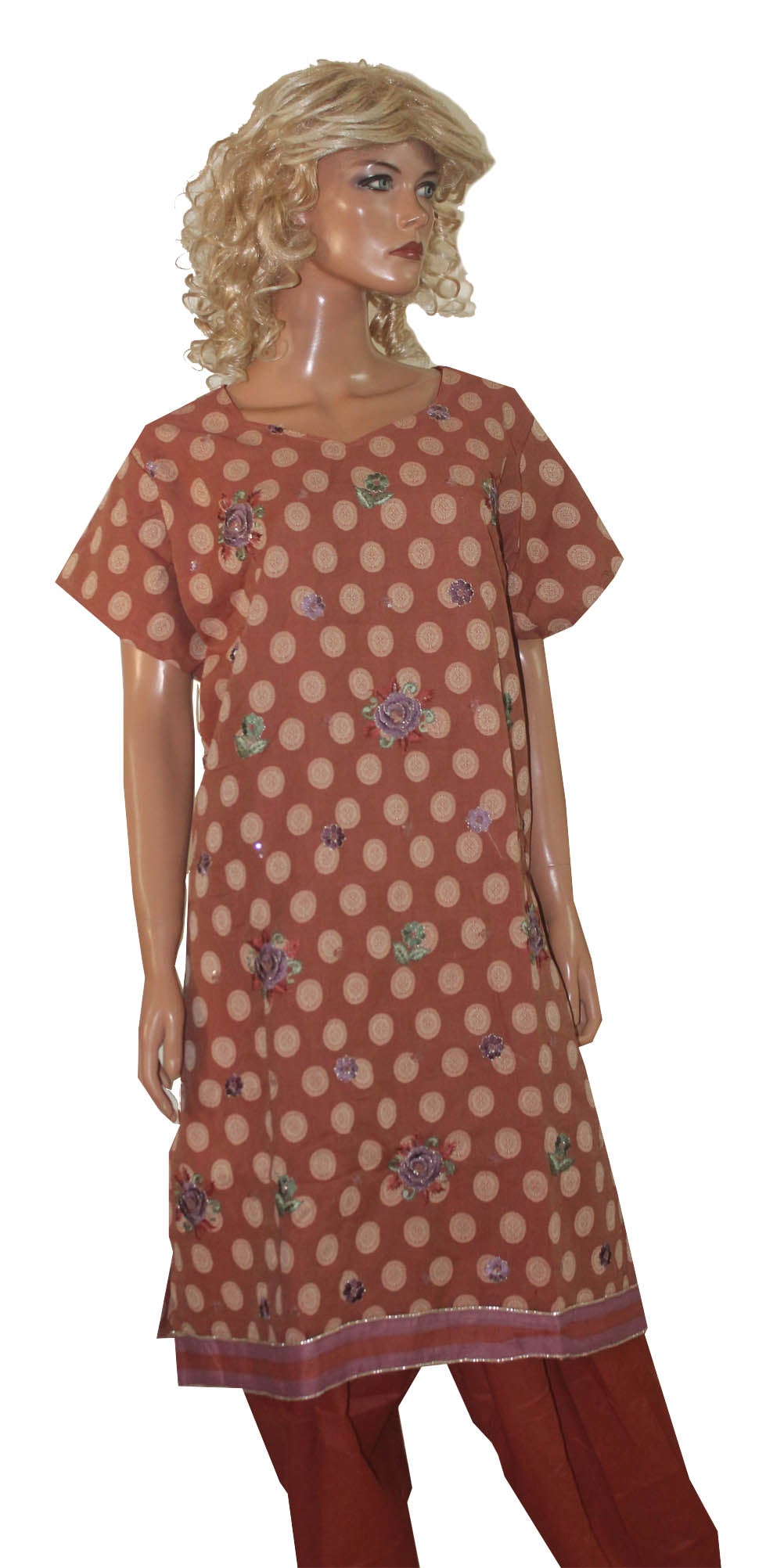 Orange  Cotton Designer Salwar Kameez Dress Plus size 56