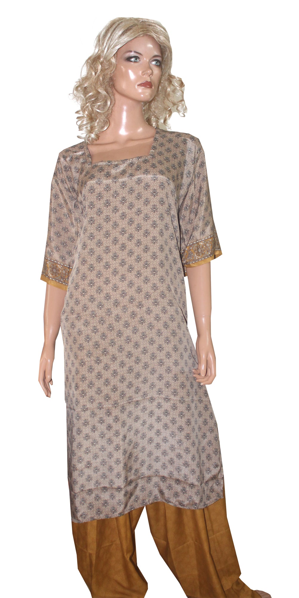 Grey Printed Crepe Salwar Kameez  Designer Wear chest size 52
