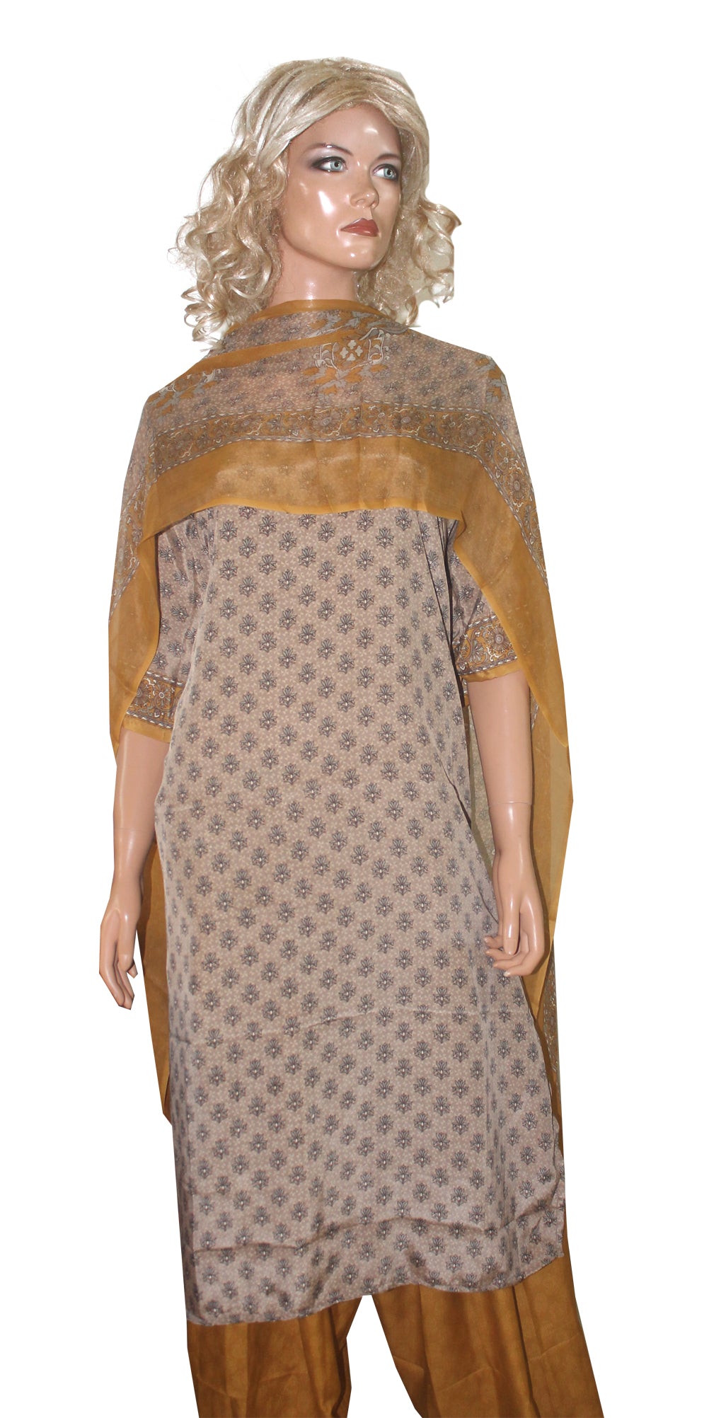 Grey Printed Crepe Salwar Kameez  Designer Wear chest size 52