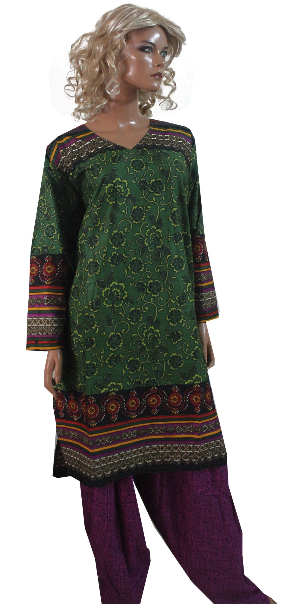 Green 100% Soft   Cotton  Salwar Kameez Dress Plus Chest size 56