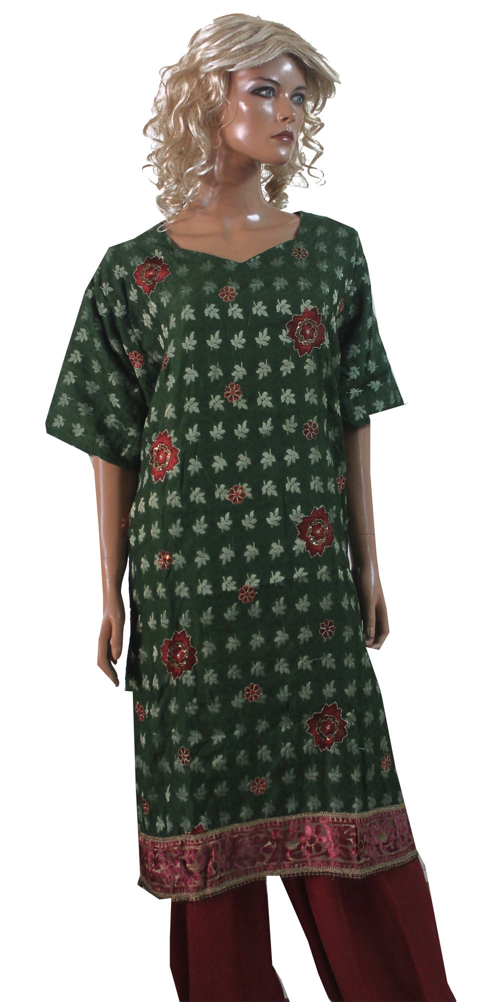 Green Embroidered Plus size Salwar Kameez Dress Chest size 56