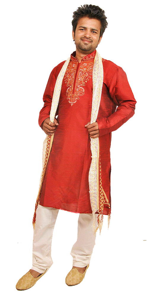 Red Men’s Kurta Salwar with Shawl Plus Sizes up to 8Xl in stock