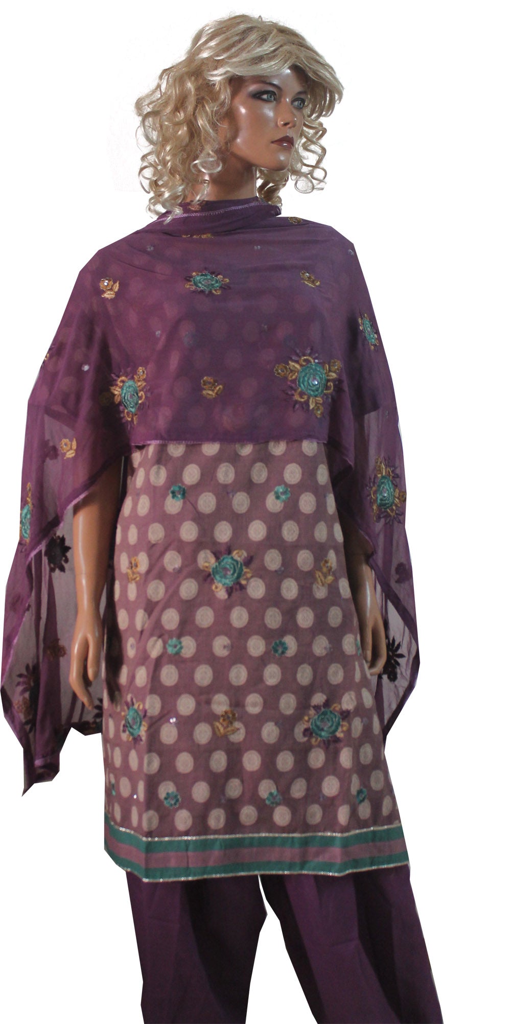 Purple Cotton Designer Salwar Kameez Dress Plus size 56
