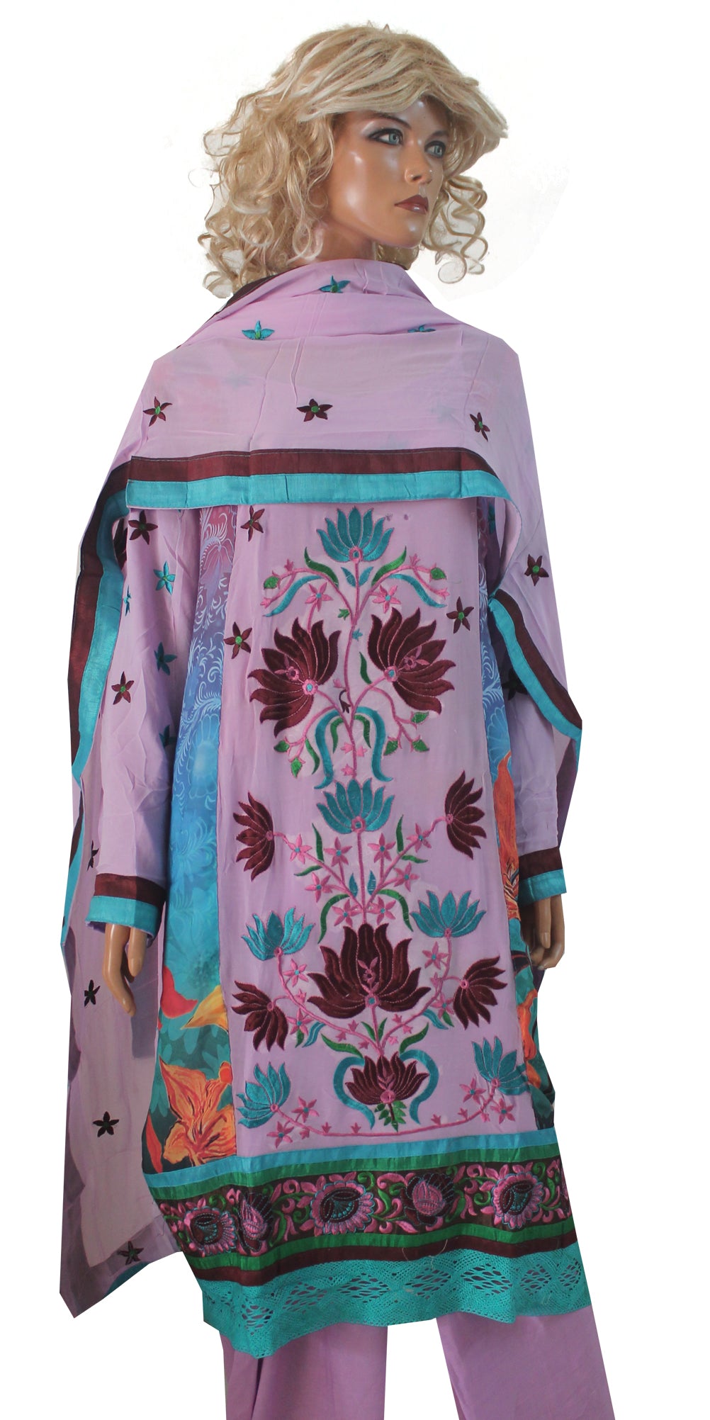 Purple Designer Embroidered  Salwar kameez Chest Size  50