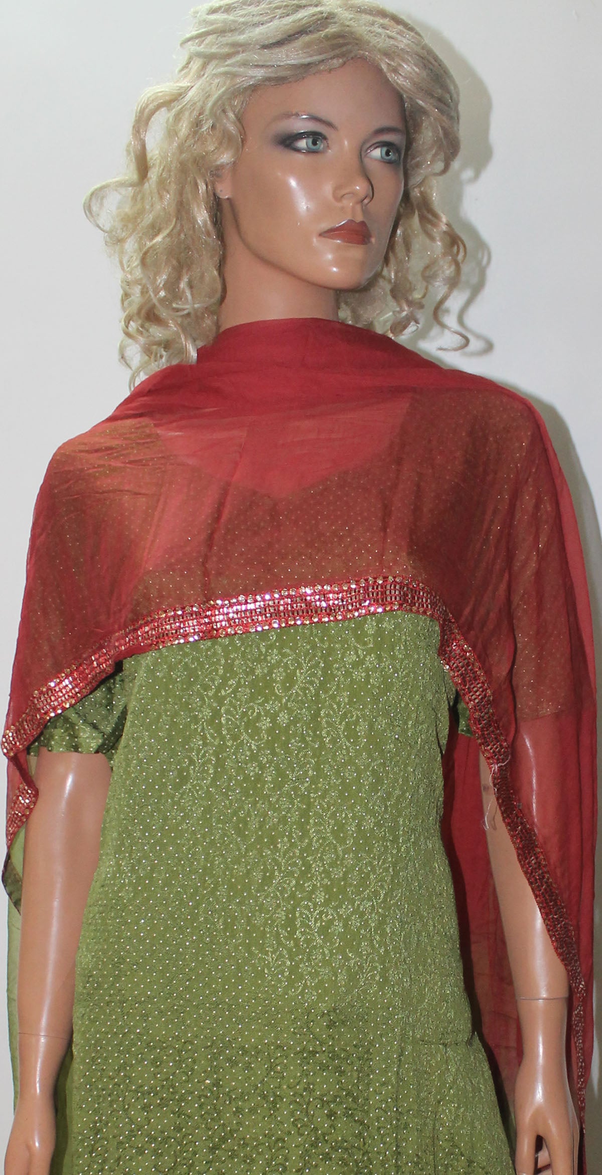 Green Indian Wedding party wear Formal Salwar kameez Dress Plus Size 52