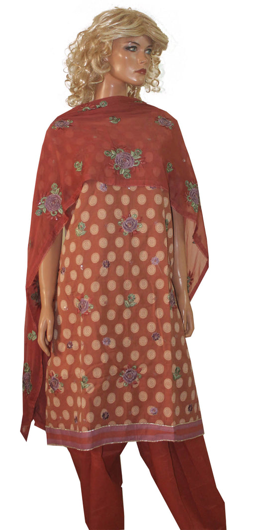 Orange  Cotton Designer Salwar Kameez Dress Plus size 56