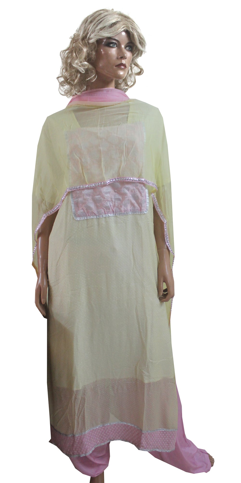 Cream Pink Designer  Salwar kameez Dress Plus Size 50,52,54