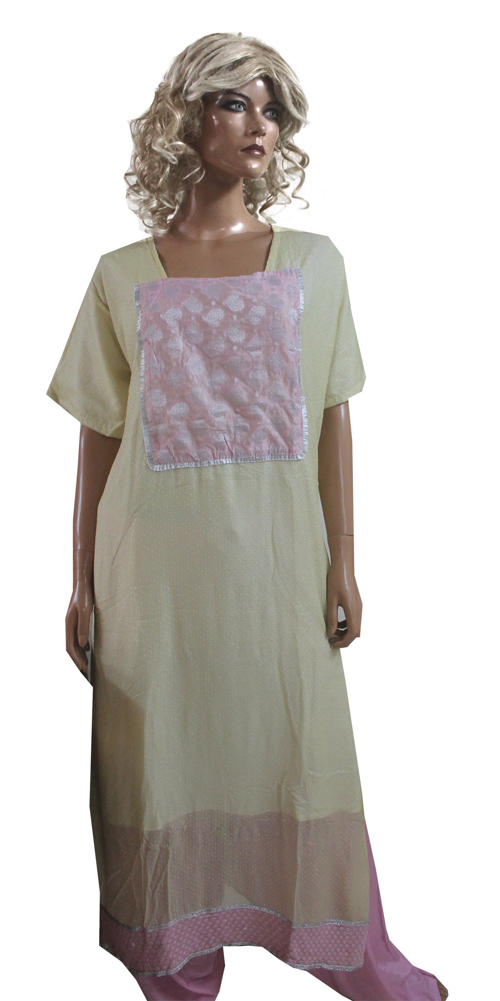 Cream Pink Designer  Salwar kameez Dress Plus Size 50,52,54