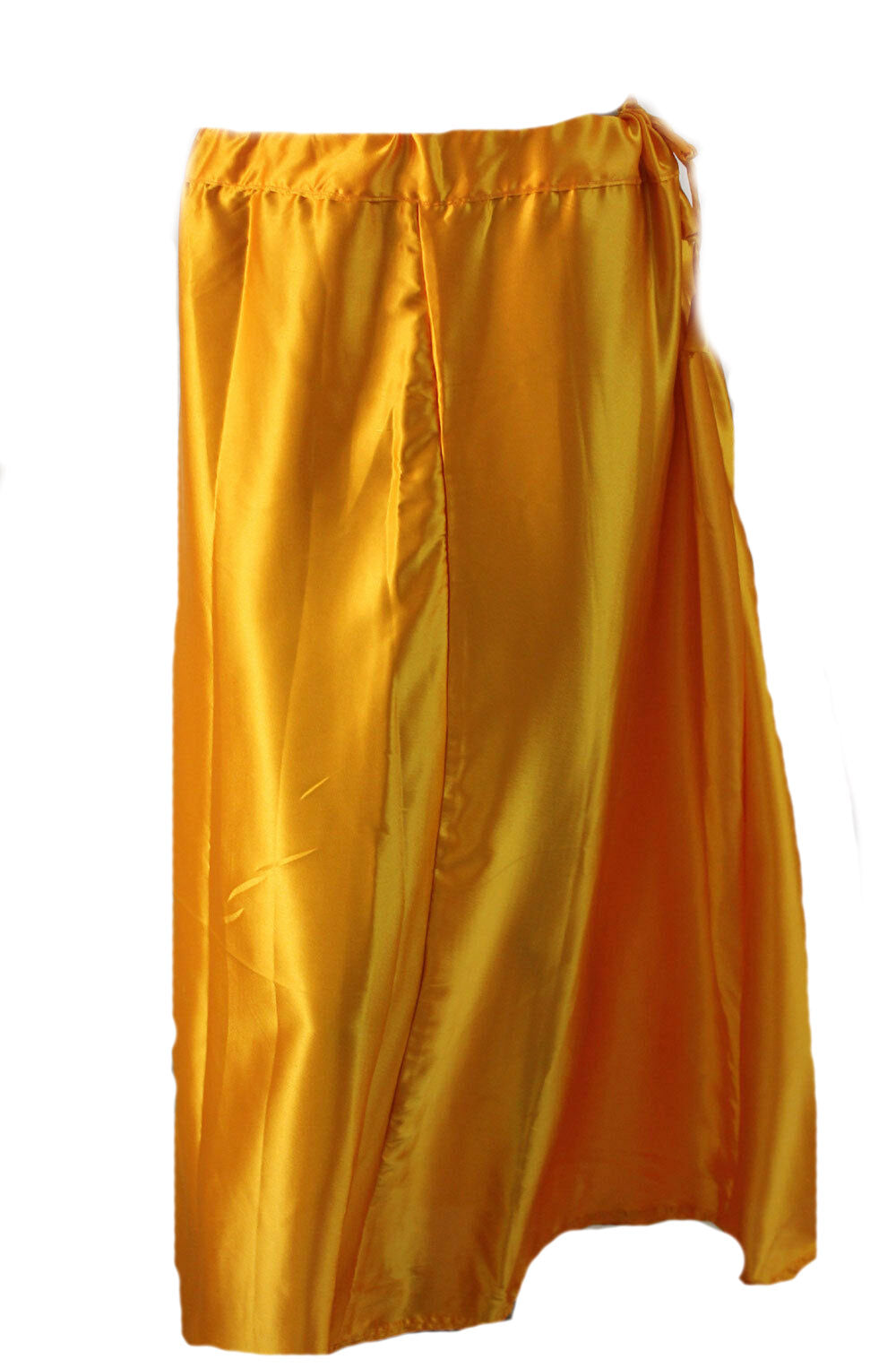 Yellow Luxurious soft satin skirt saree Petticoat Underskirt belly dancing slip