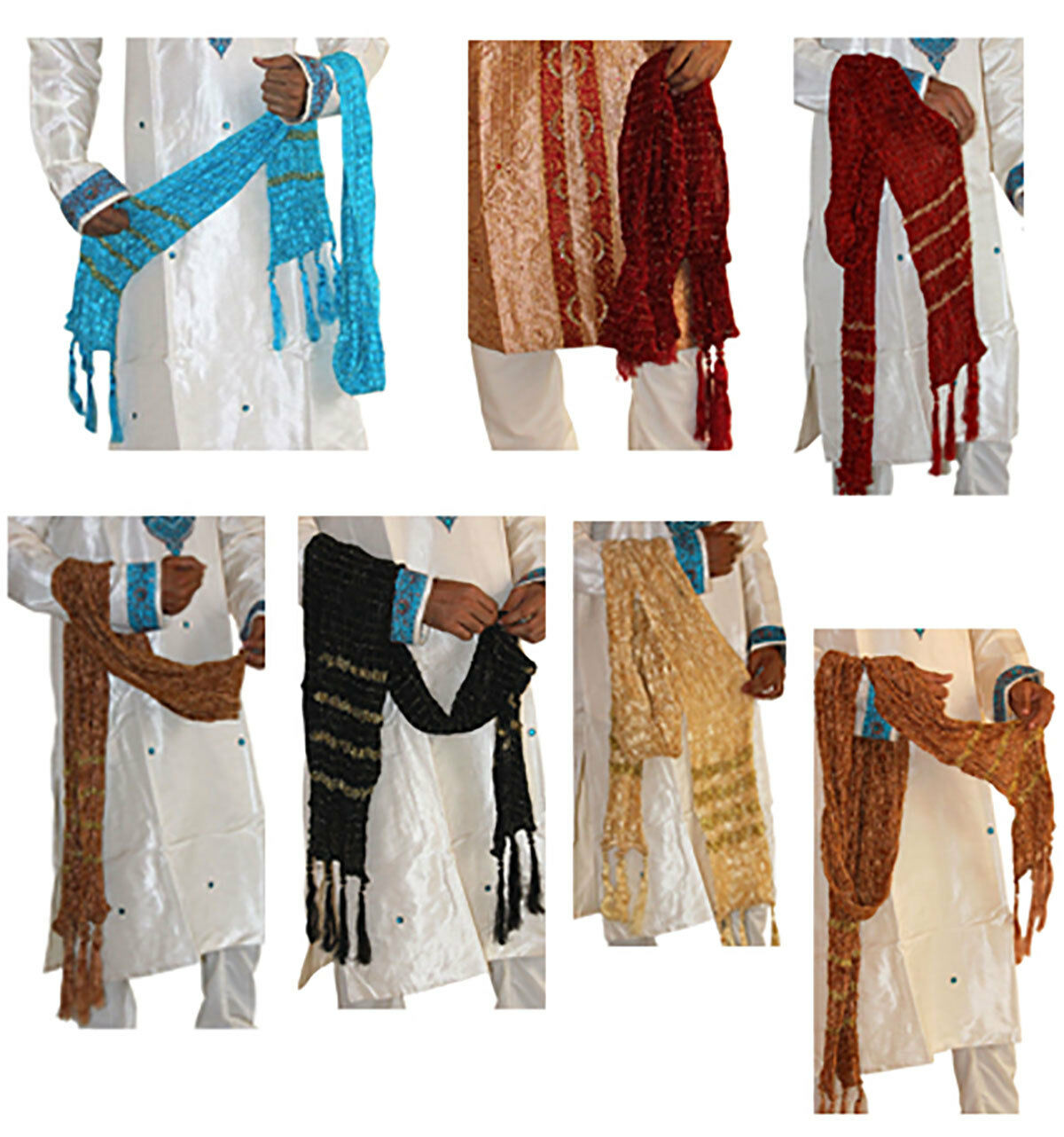New Mens Style Sherwani Dupatta Kurta Shawl Scarf Groom Wedding Stole