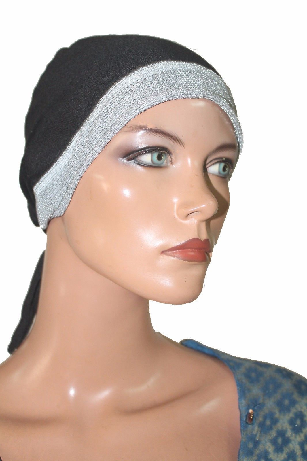 Black-silver Hijab Cap