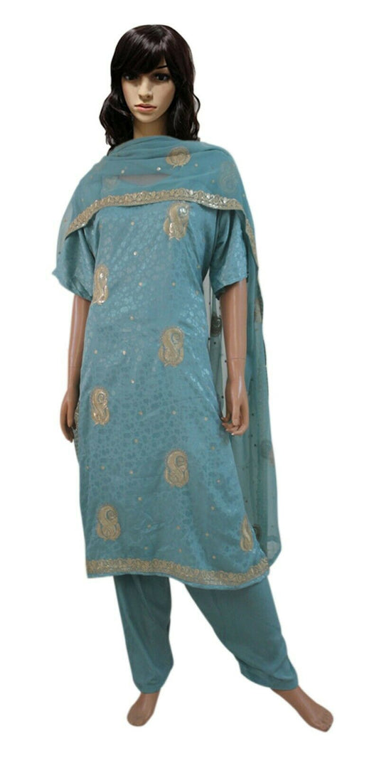 New Stitched Ready made Green salwar Dupatta Bollywood plus size 56 Party wear