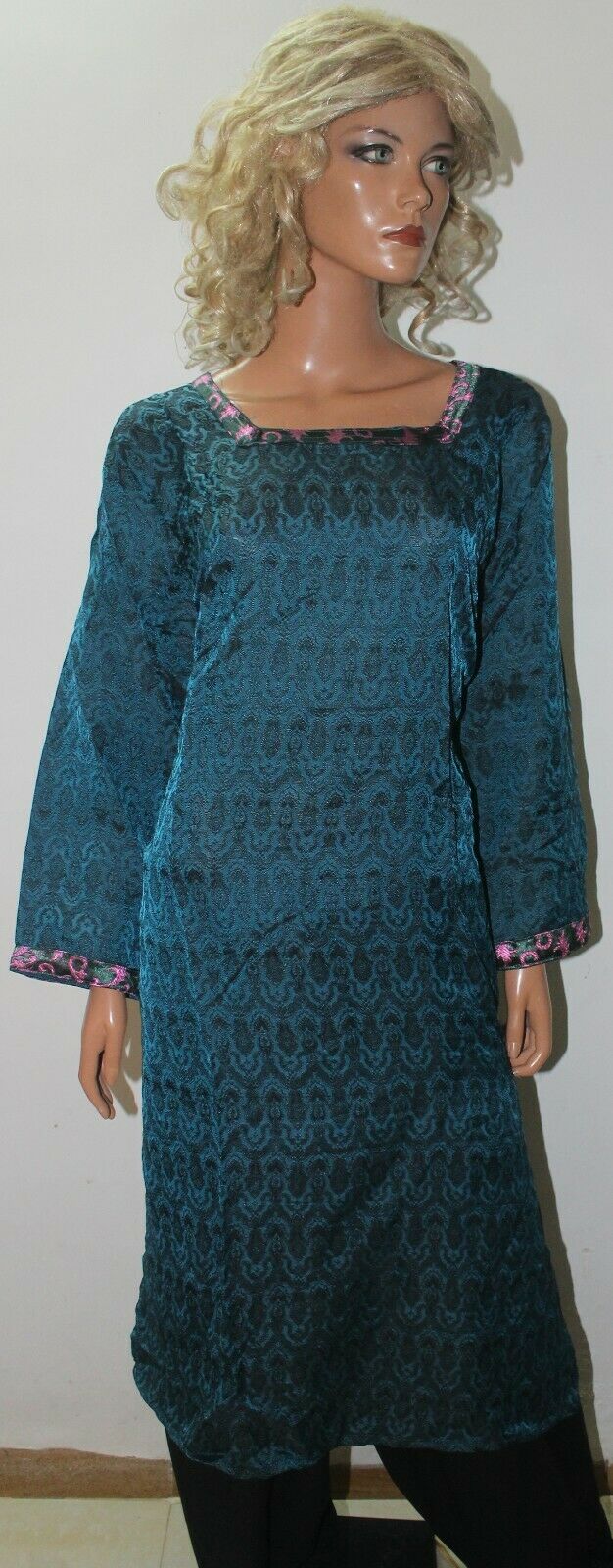 Blue Soft Crepe Salwar Kameez chest Plus Size   48