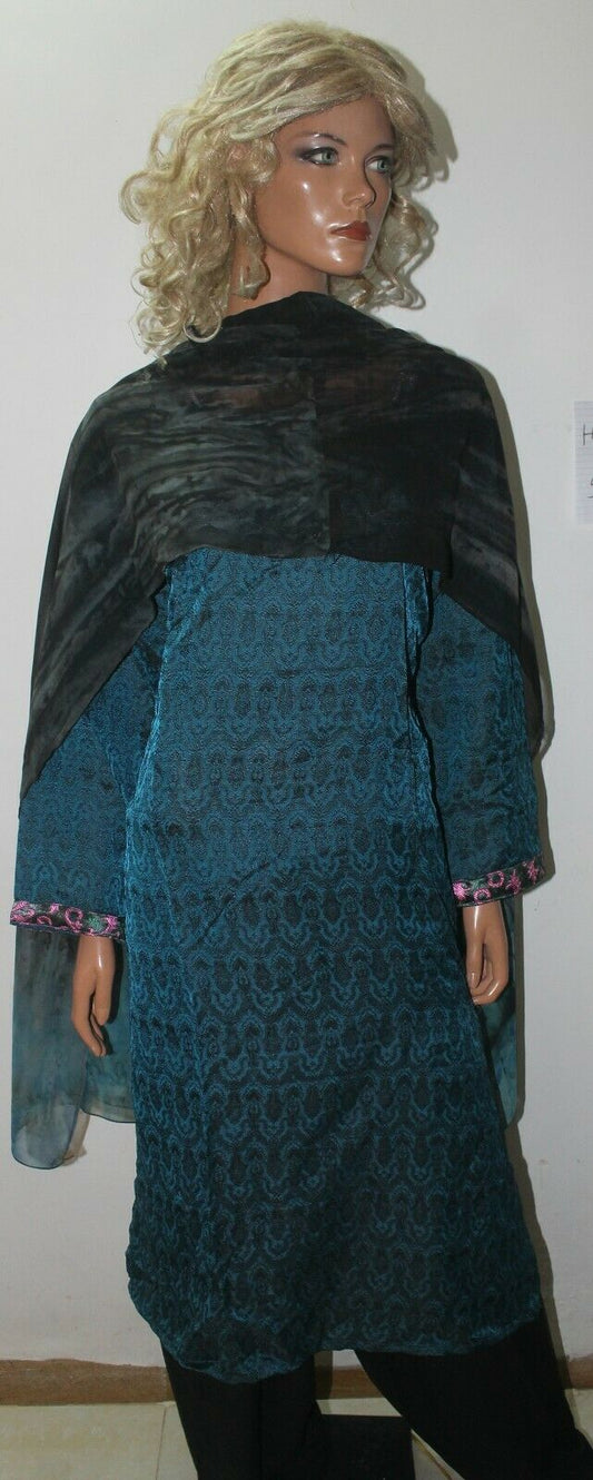 Blue Soft Crepe Salwar Kameez chest Plus Size   48