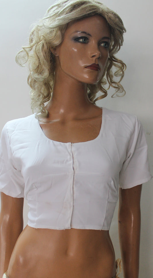 White Designer Sari Blouse Choli Top  Chest Size 36,38