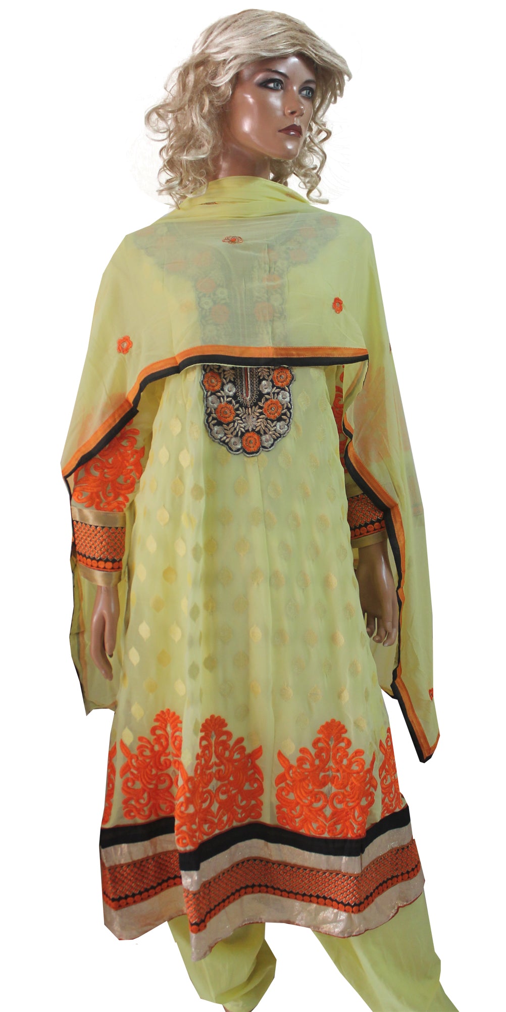 Yellow  Designer Formal Salwar kameez   Plus Size 48